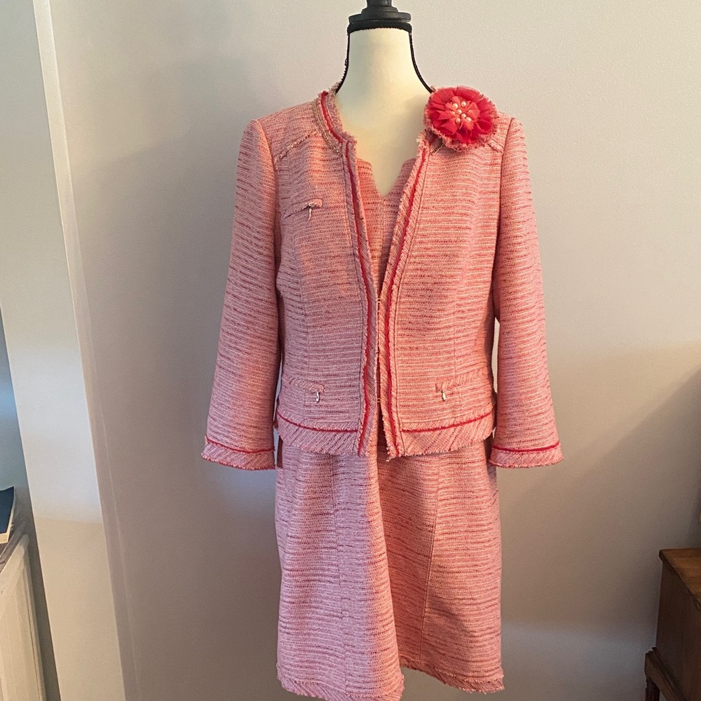 Classic Pink Tweed Jacket & Skirt Set